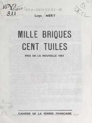 cover image of Mille briques, cent tuiles